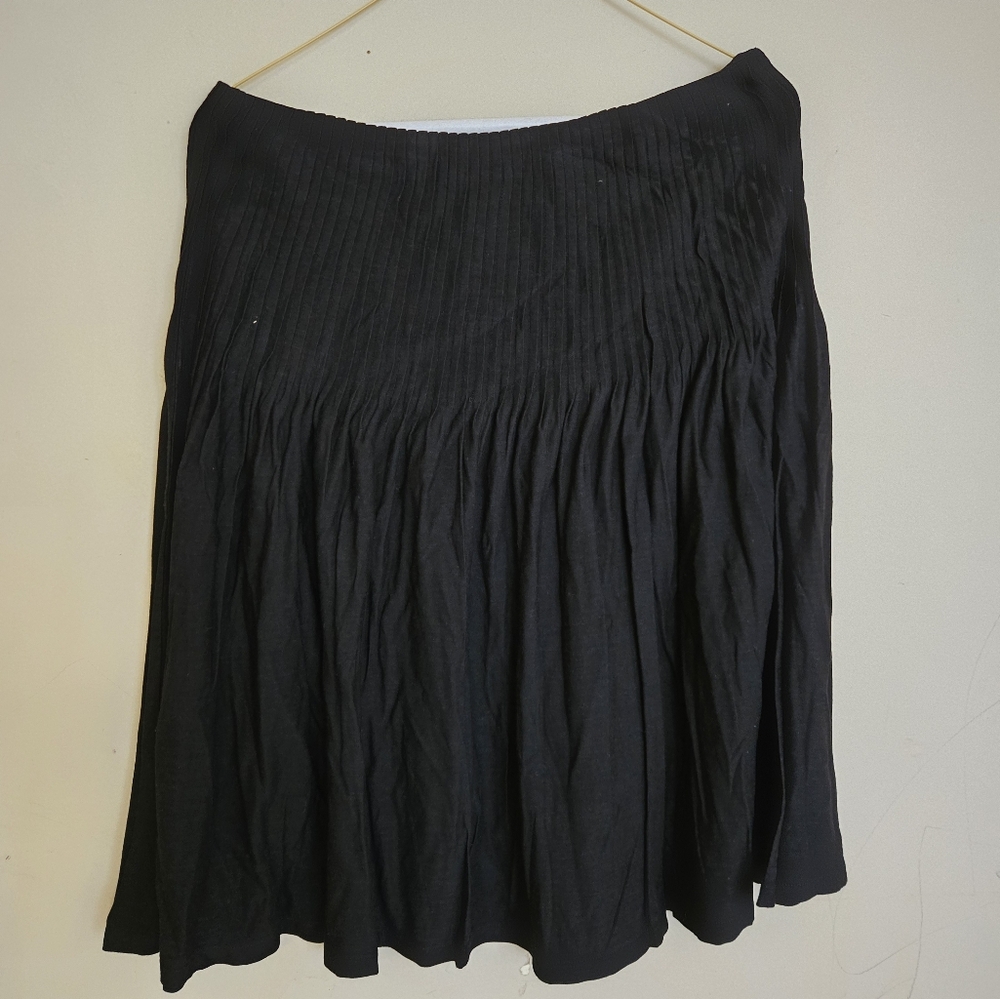 Emanuel Ungaro Black Wool-silk Blend Pleated Bubble Mini Skirt
